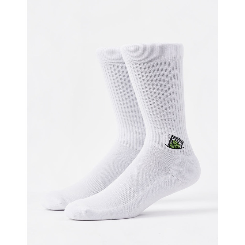 Stash Crew Socks – White|One Size