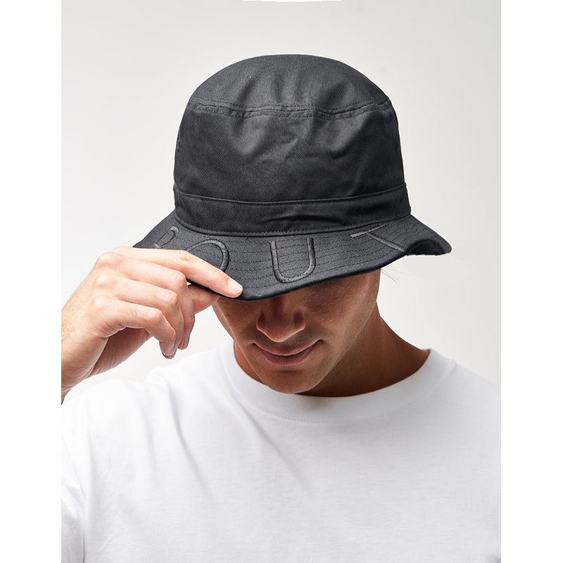 Brimmed Bucket Hat – Black|One Size