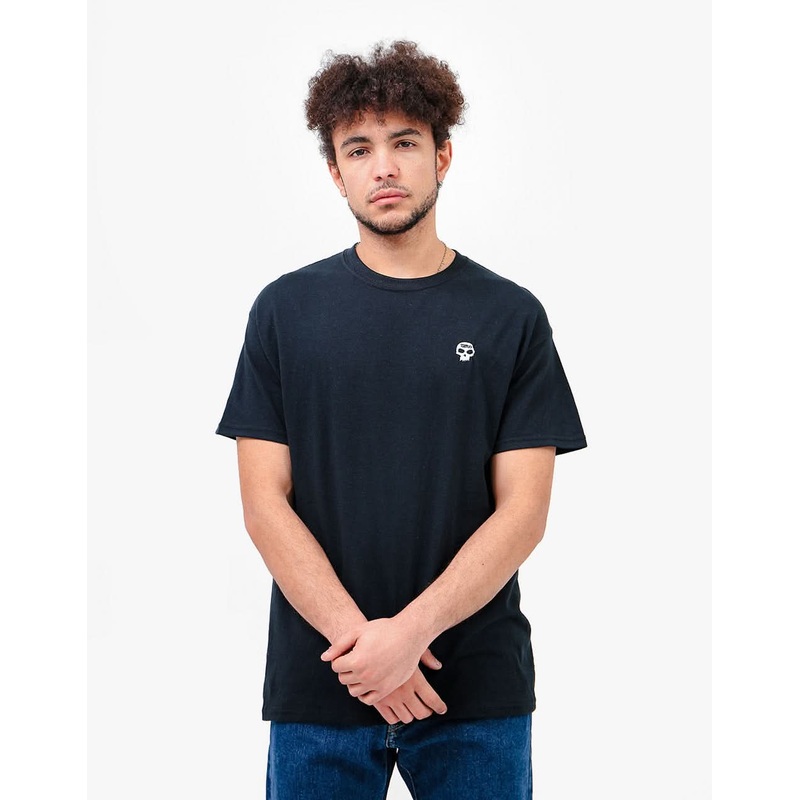 Zero Single Skull Embroidered T-Shirt – Black/White