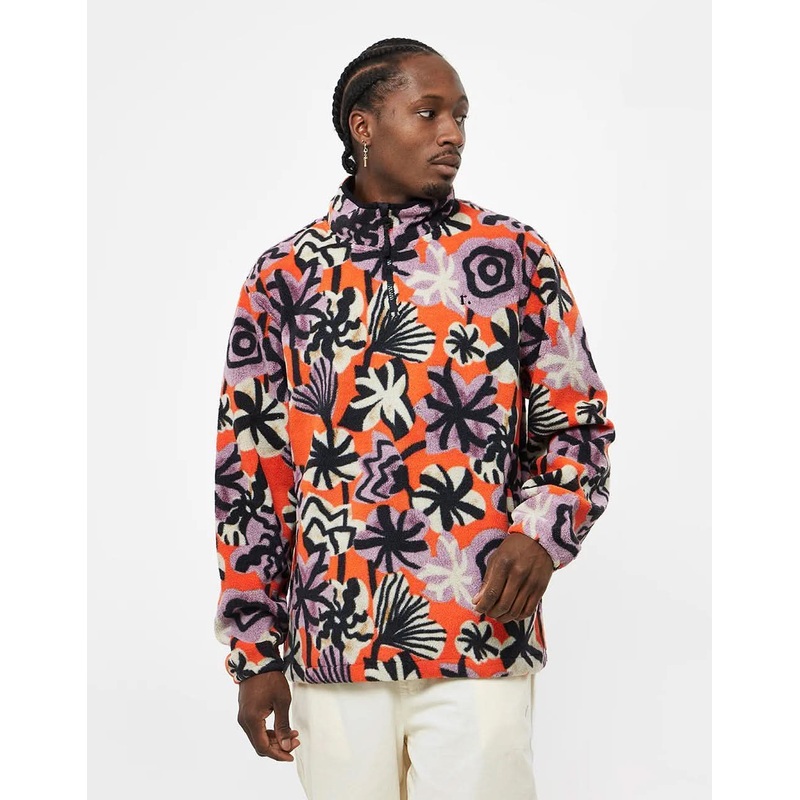 1/4 Zip Nevada Fleece – Black/Orange