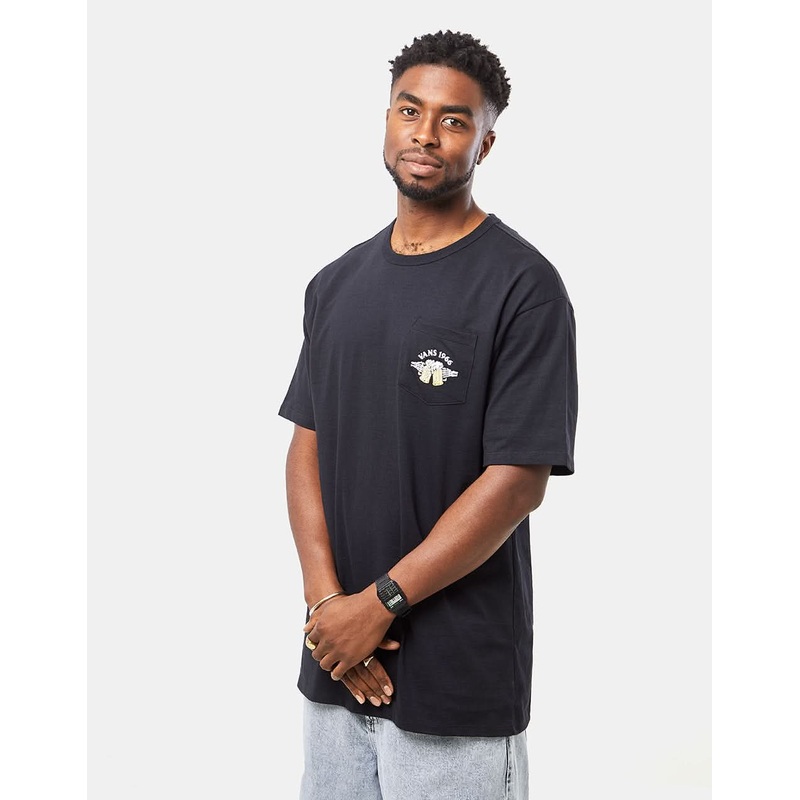 Vans Off The Wall Pocket T-Shirt – Black/Gold Fusion
