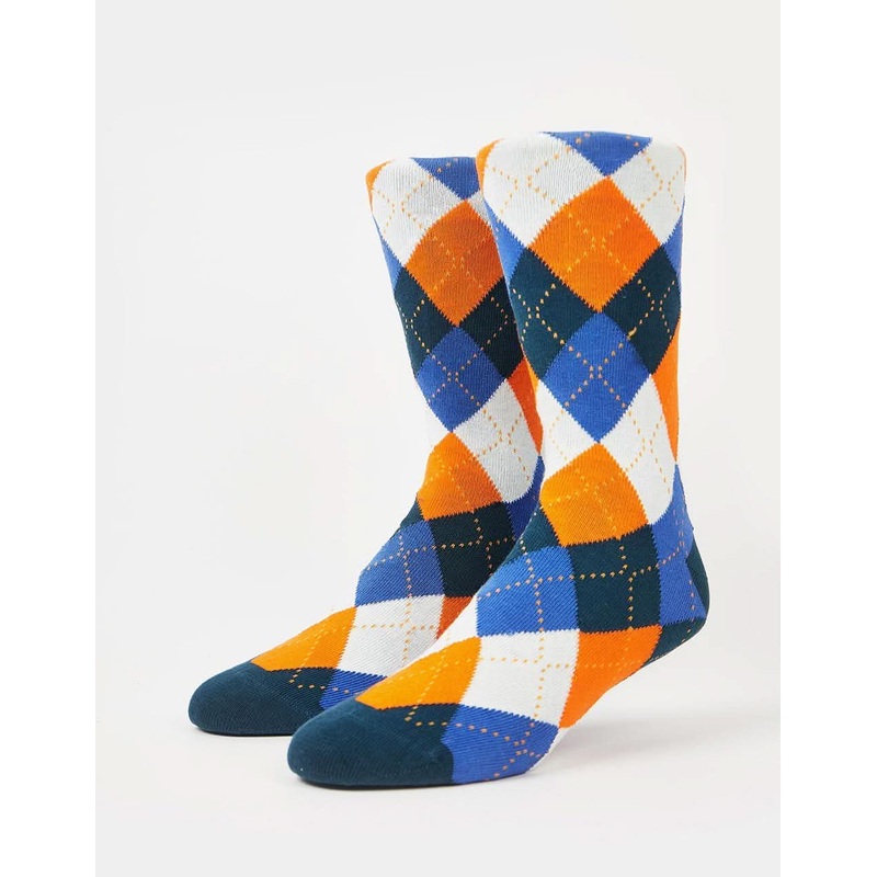 Argyle Socks – Blue/Orange|One Size