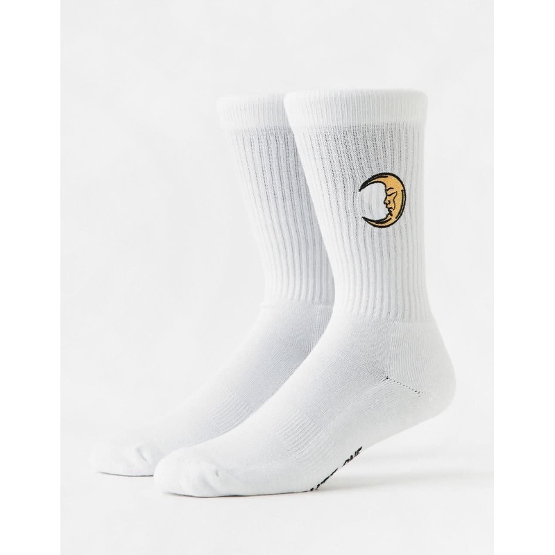 Sun & Moon Crew Socks – White|One Size