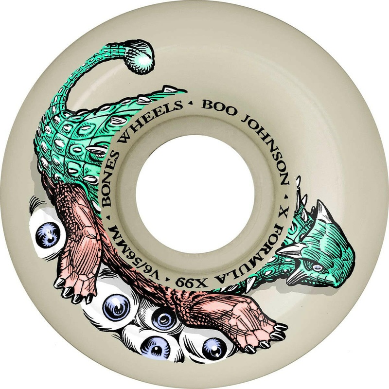 Bones – XF Boo Dino-Sortas 54MM 99A V6 Wide-Cut Skateboard Wheels