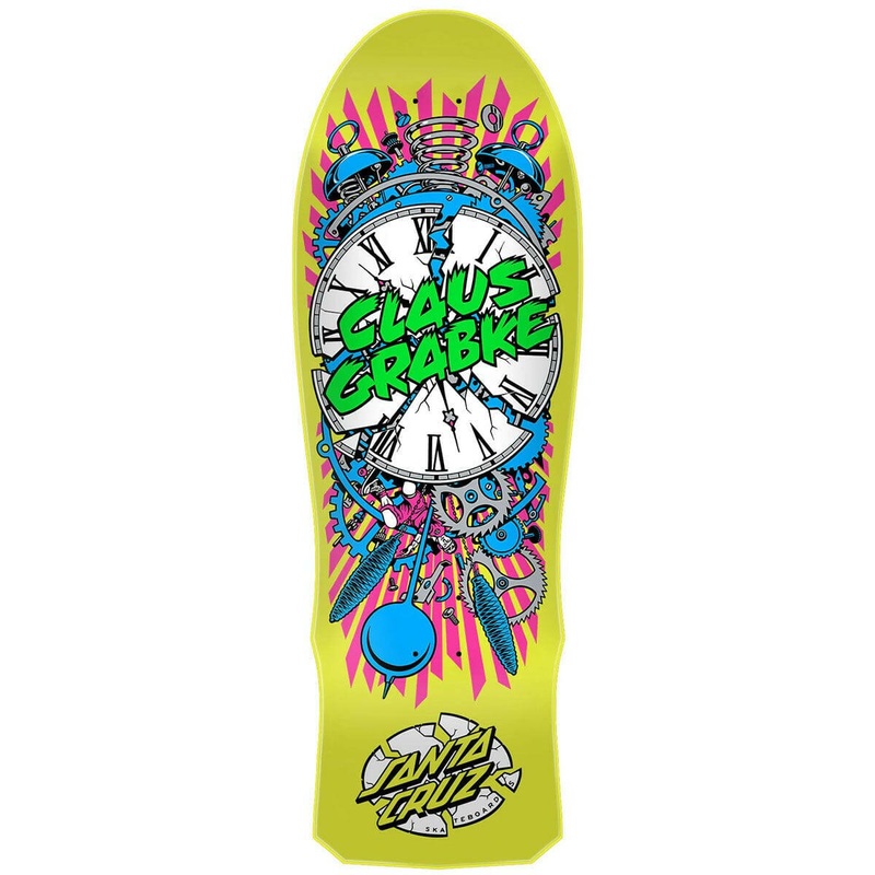 Santa Cruz – Claus Grabke Exploding Clock Yellow 10.04 Reissue Skateboard Deck