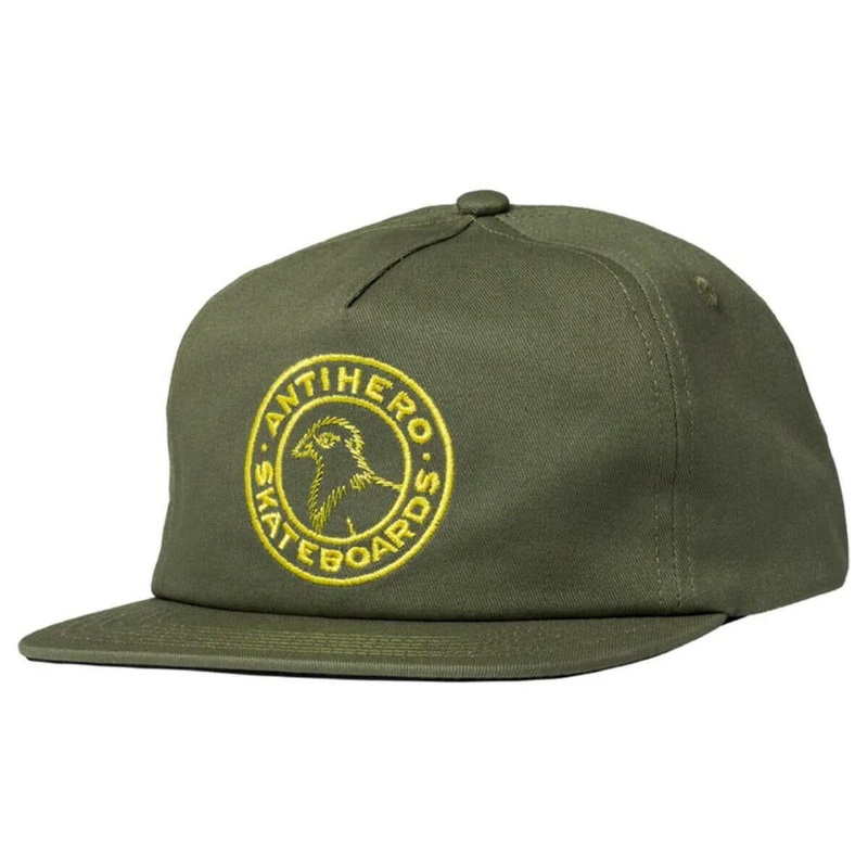 Anti Hero – Basic Pigeon Round Snapback Olive/Yellow