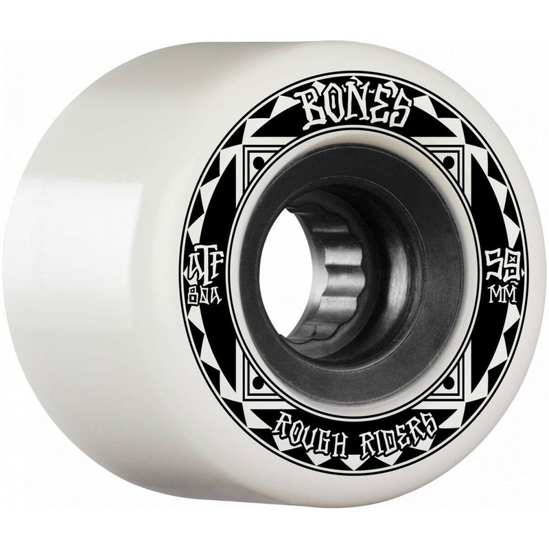 Bones – Rough Riders Runners White 59MM 80A ATF Skateboard Wheels
