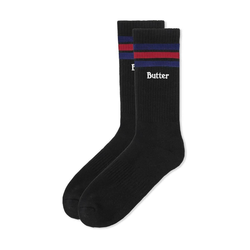 Butter Goods – Stripe Socks Black/Nay/Red