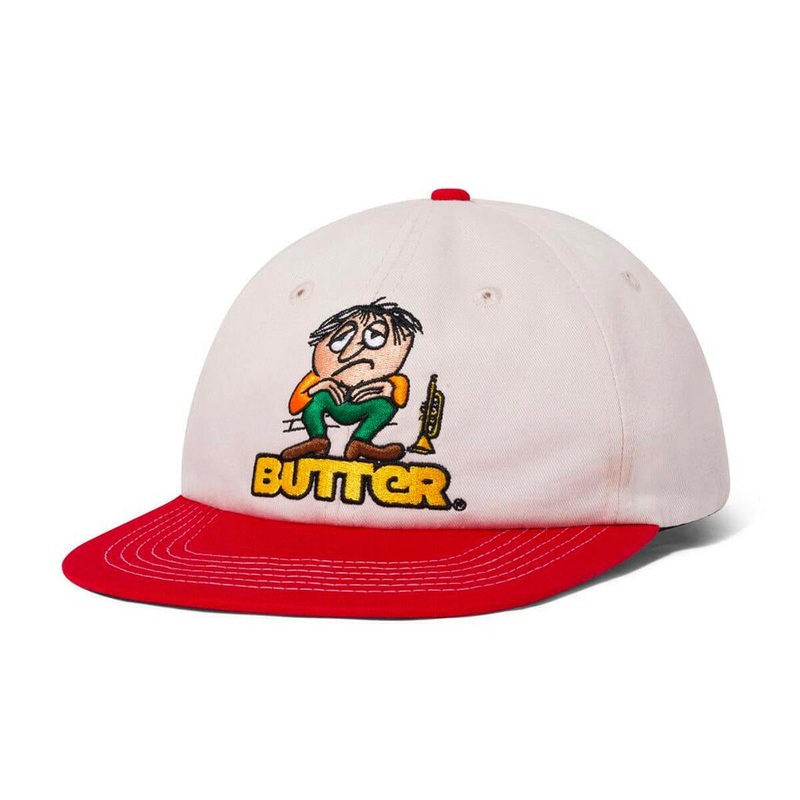 Butter Goods – Blues 6 Panel Cap Natural/Cherry