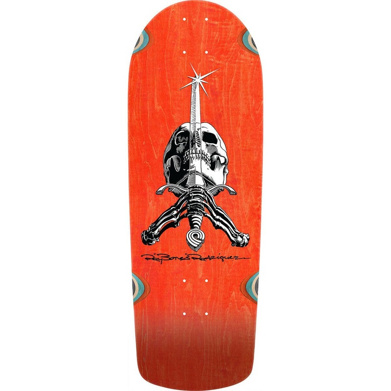 Powell Peralta – Rodriguez Skull & Sword OG Snub Orange 10.0 Reissue Skateboard Deck