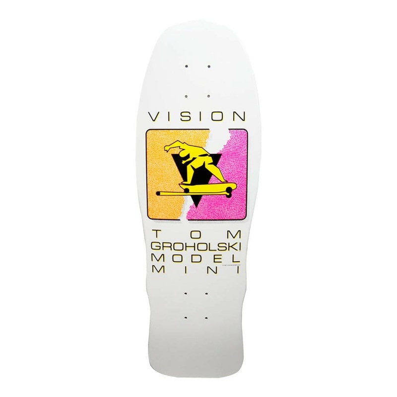 Vision – Tom Groholski Hurricane Mini White Dip 9.5 Reissue Skateboard Deck