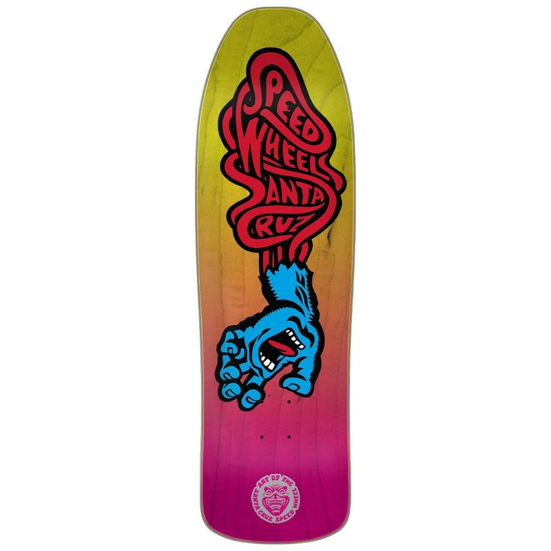 Santa Cruz – Speed Wheels Vein Hand Pink/Yellow 9.35 Skateboard Deck