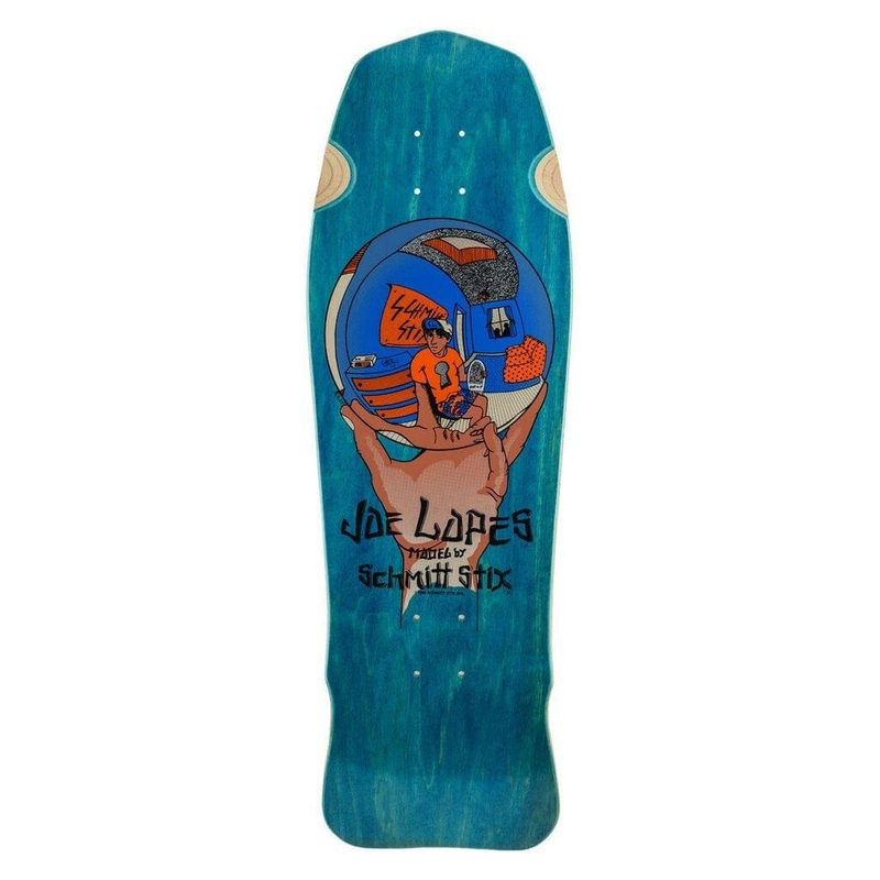 Schmitt Stix – Joe Lopes Crystal Ball Blue Stain 9.875 Reissue Skateboard Deck
