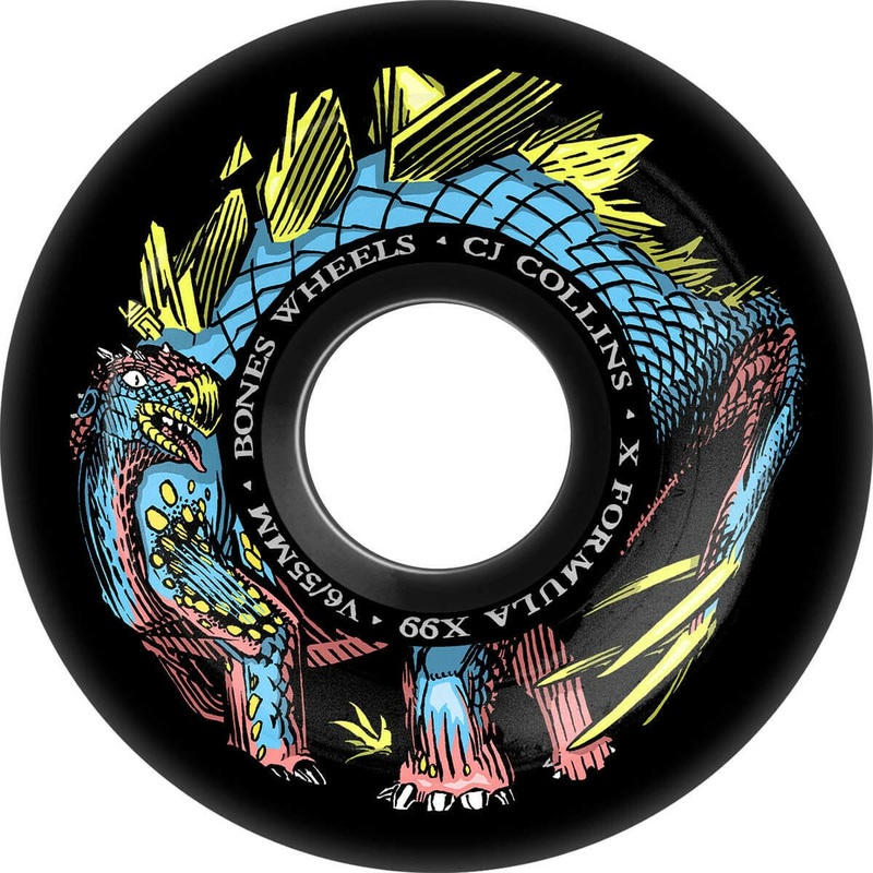 Bones – XF Collins Dino-Sortas 55MM 99A V6 Wide-Cut Skateboard Wheels