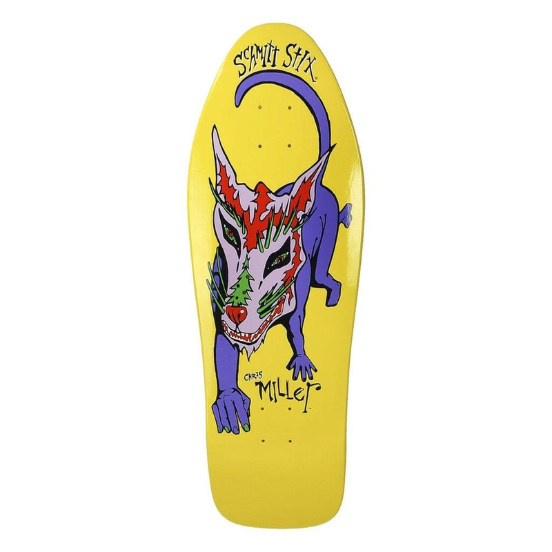 Schmitt Stix – Chris Miller Dog Yellow Dip 10.0 Reissue Skateboard Deck