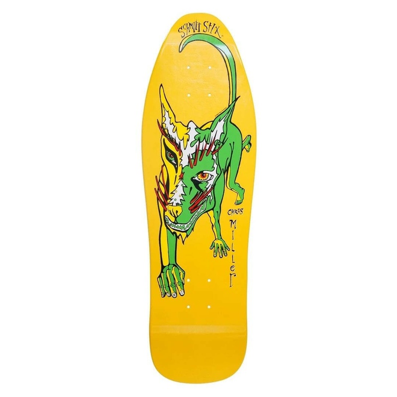 Schmitt Stix – Chris Miller Mini Yellow Dip 9.125 Reissue Skateboard Deck