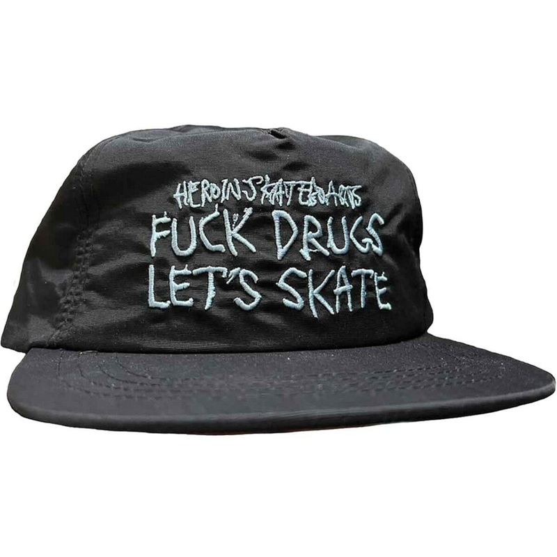 Heroin – F#ck Drugs Nylon Snapback Black