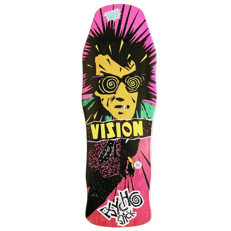 Vision – Psycho Stick Pink Stain 10.0 Reissue Skateboard Deck