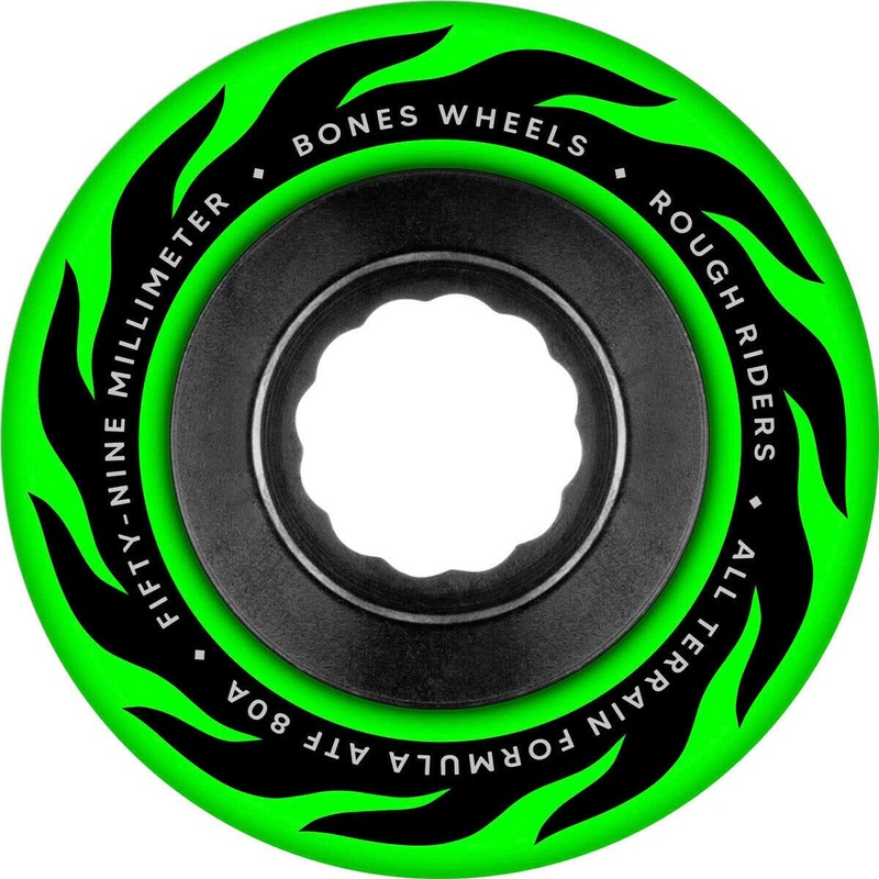 Bones – Rough Riders Eternal Flame Green 59MM 80A ATF Skateboard Wheels