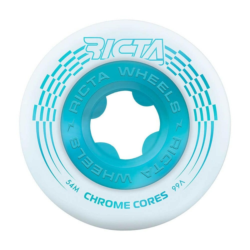 Ricta – Chrome Core White/Teal 54MM 99A Skateboard Wheels