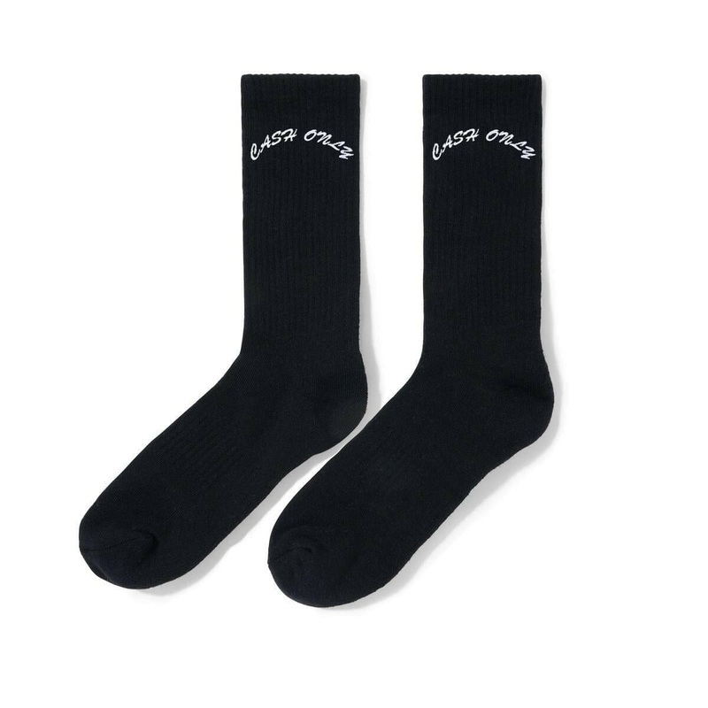Cash Only – Logo Crew Socks Black