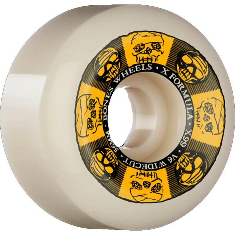 Bones – XF Black & Gold 56MM 99A V6 Wide-Cut Skateboard Wheels