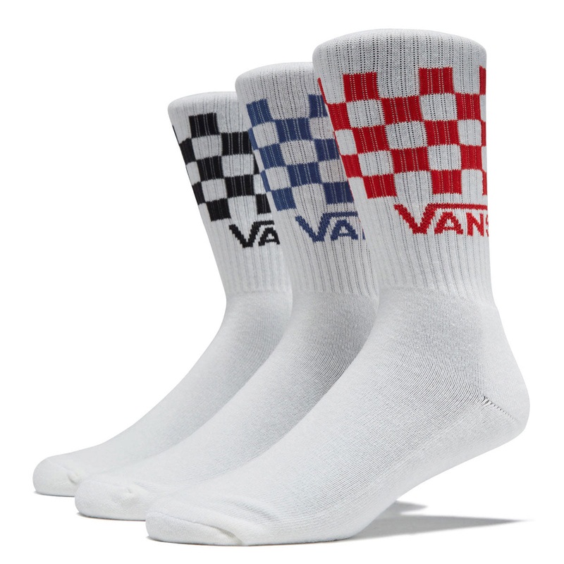 Vans Classic Check Crew 3 Pack Of Socks – White
 CCS
