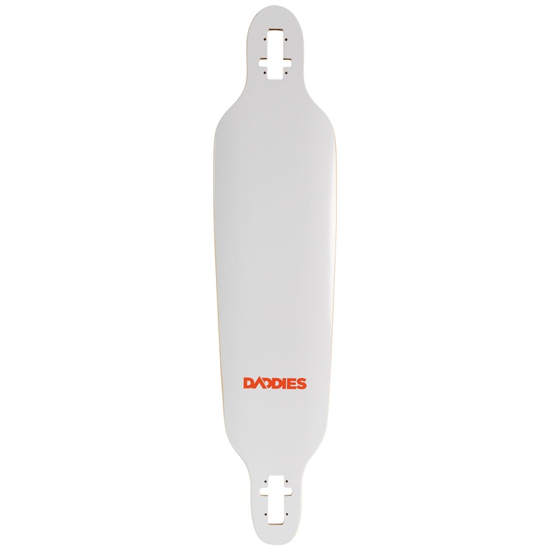 Daddies Logo Drop-Thru Longboard Deck – White
 CCS