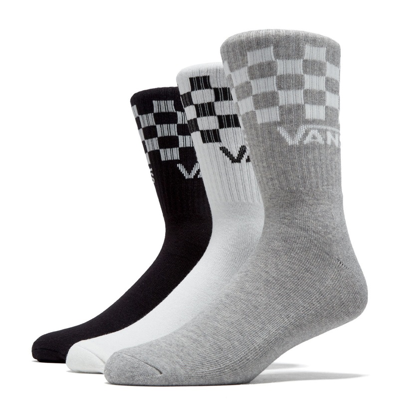 Vans Classic Check Crew 3 Pack Of Socks – Black/White
 CCS