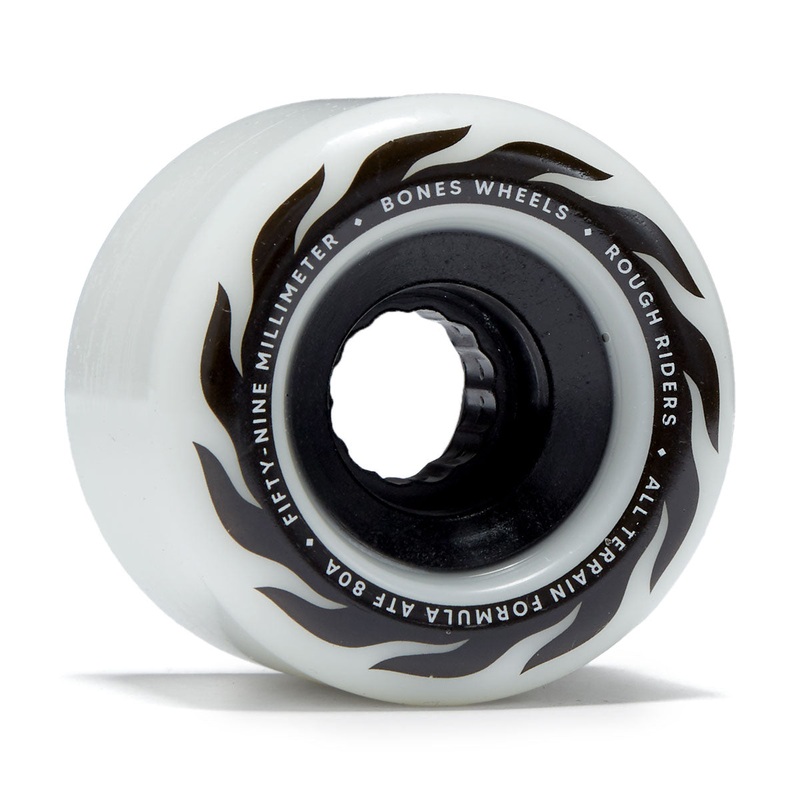 Bones ATF Rough Riders Eternal Flame 80a Skateboard Wheels – White – 5
 CCS