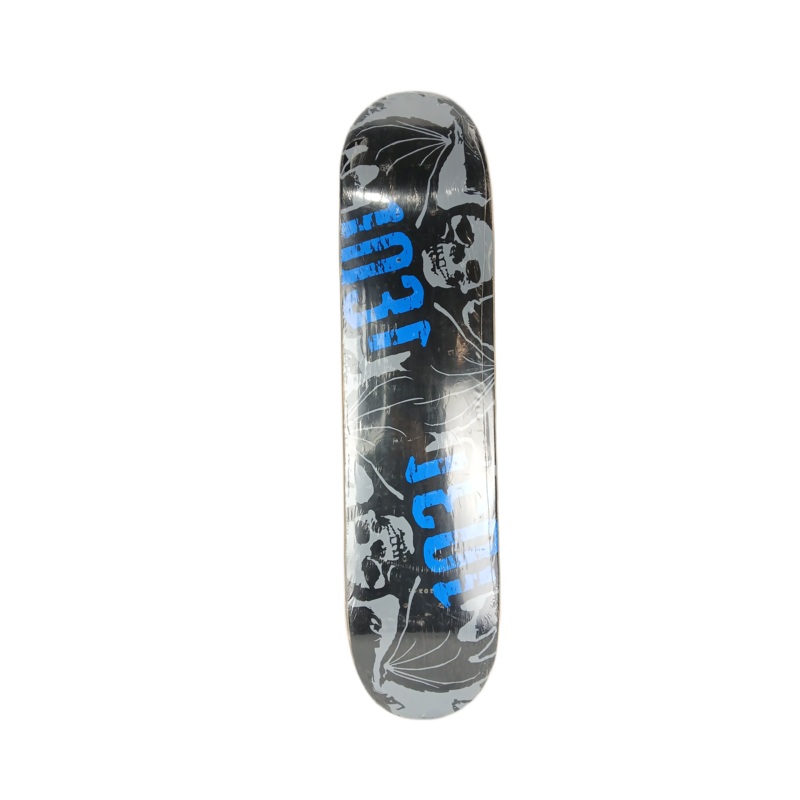 1031 Bat Skulls Team Graphic Blue Black Grey Size 7.4 Vintage NOS Deck