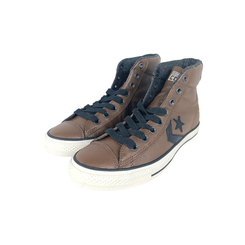 Converse Star Player Mid Dark Earth Leather 136365C US Mens Size 9.0 Shoes