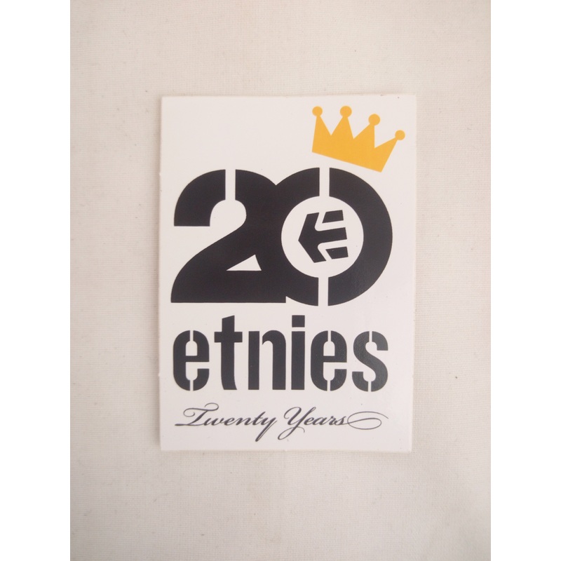 Etnies 20 Year Anniversary White Black Yellow 2.75 x 2 Vintage NOS Sticker