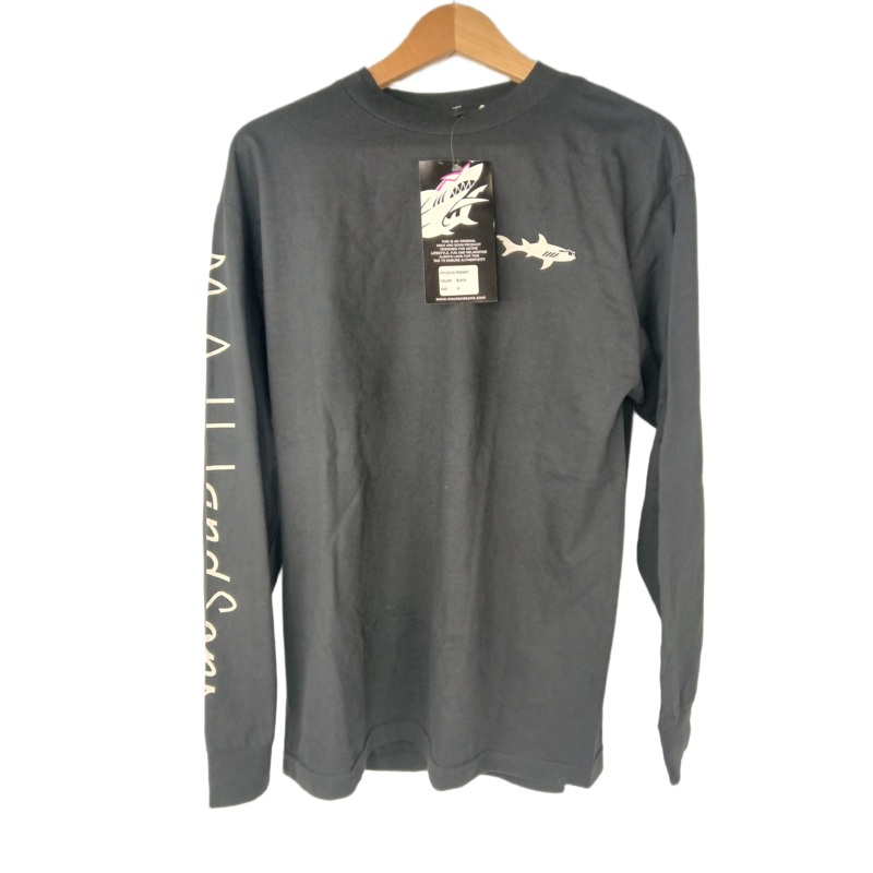 Maui And Sons Shark Chest Logo Black Size M L/s Shirt