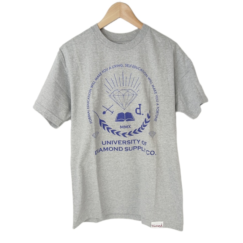 Diamond University Of Diamond Grey Blue Size M S/s Shirt