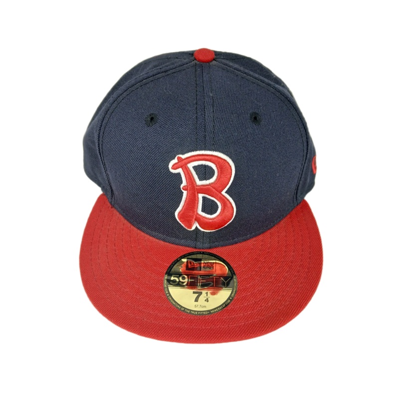 Baker X New Era 59Fifty Classic B Logo Navy Red White Baker Letters Back Print Size 7 1/4 57.7cm Vintage Fitted Hat