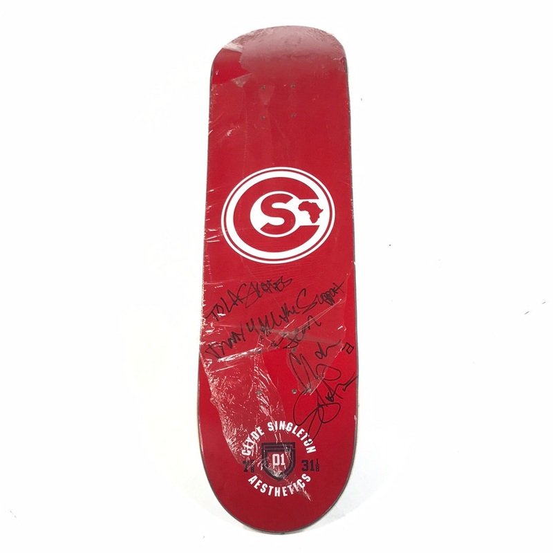Aesthetics Clyde Singleton Signed Basic Red 7.75 Skateboard Deck