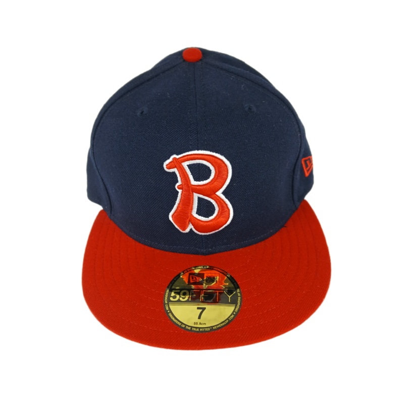 Baker X New Era 59Fifty Classic B Logo Navy Red White Baker Letters Back Print Size 7 55.8cm Vintage Fitted Hat