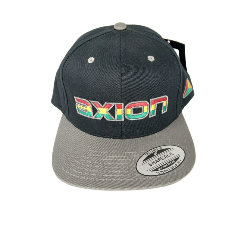 Axion Grey Black Red Yellow Green Rasta Original One Size Fits All Vintage Snapback Hat