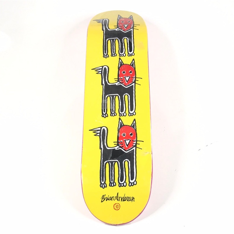 3D Brian Anderson Cat Yellow 8.0” Skateboard Deck