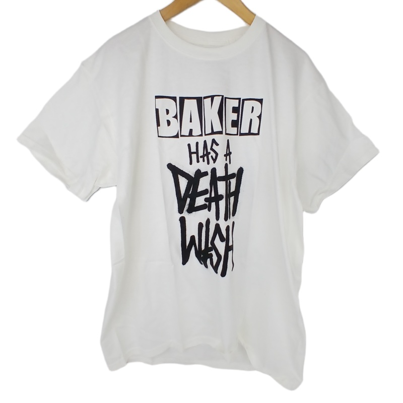 Baker Has A Deathwish White Black Size L S/s Shirt