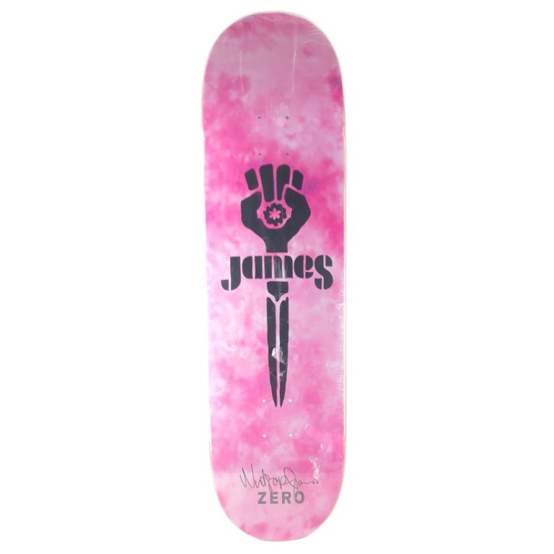 Zero Windsor James Fist/Sword Graphic Pink/Black Size 8.5 Skateboard Deck