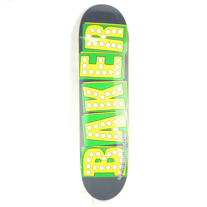 Baker Shake Junt Get There While Can Black/Green/Yellow Size 8.0 Skateboard Deck